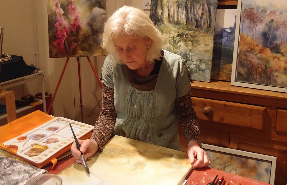 Angela Perrin in the studio